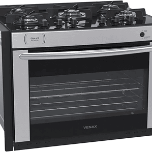 Fogao A Gas De Embutir Gaudi Prisma Vitreo Bl 5q Inox Gas Glp