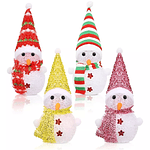 Muñeco Nieve Decoracion Luz Led Adorno Navidad 14cm