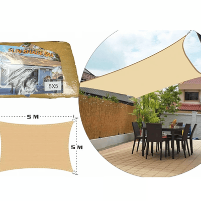 Toldo Vela Sombra 5*5 Mts Rectangular