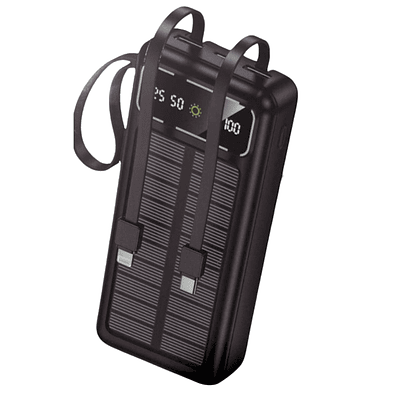 Batería Portátil Solar Power Bank 30.000 Mh Color Negro