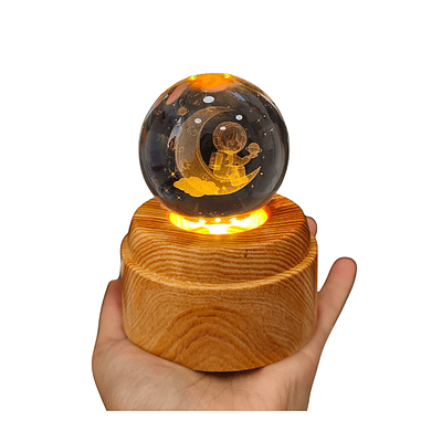 Esfera Giratoria con Base Madera Diseño Universo Surtido 