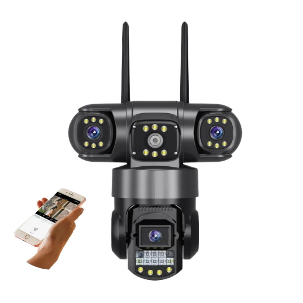 Cámara Triple de Seguridad Led V380 Pro 