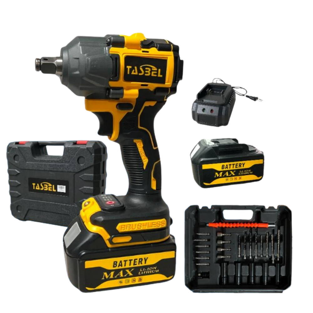 Taladro Llave de Impacto con Accesorios 98v con 2 Baterías 