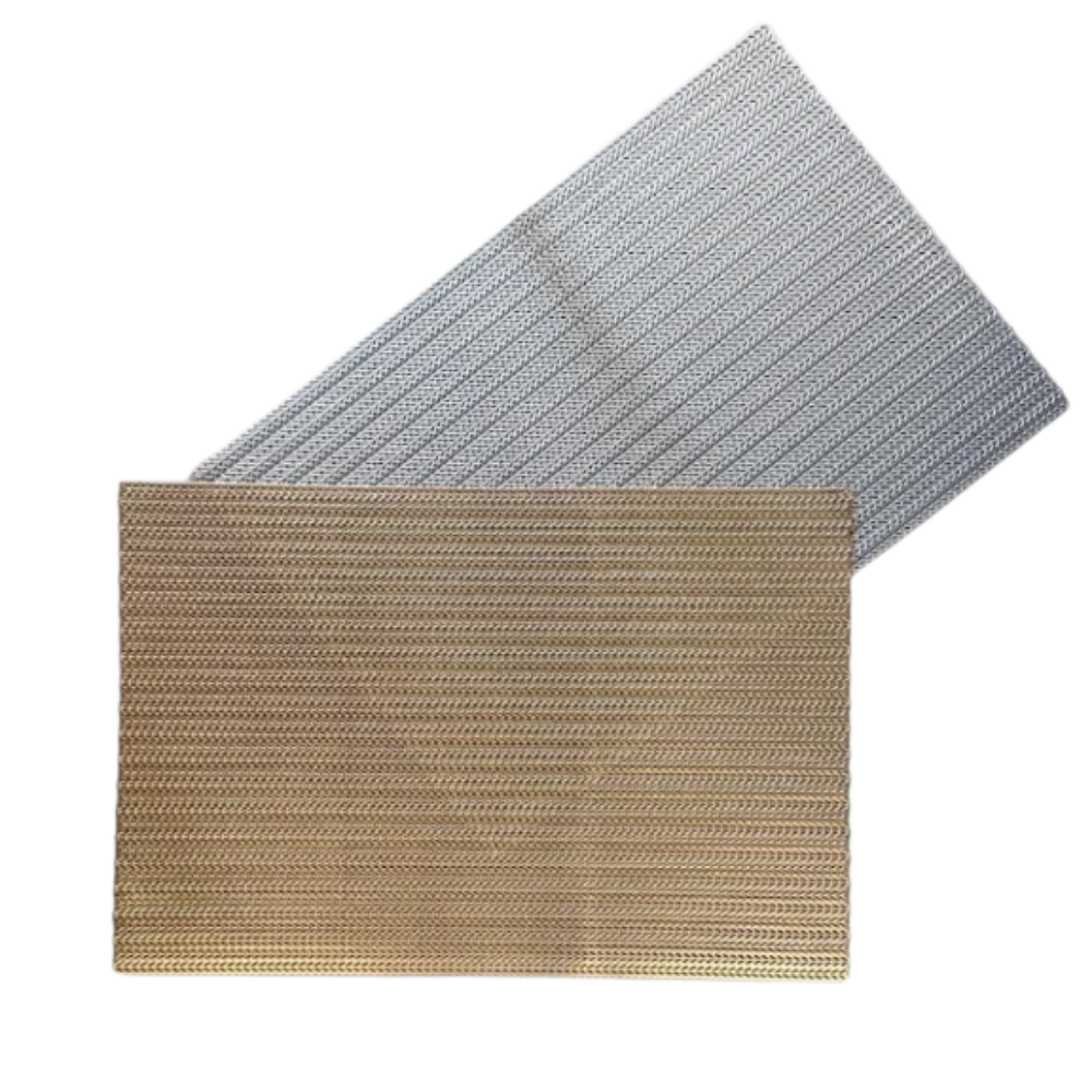 Individual Rectángulo Color Dorado o Plateado 