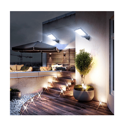 Foco Solar Cob 72 Luces Solares, Sensor De Pared De Jardín, Iluminación