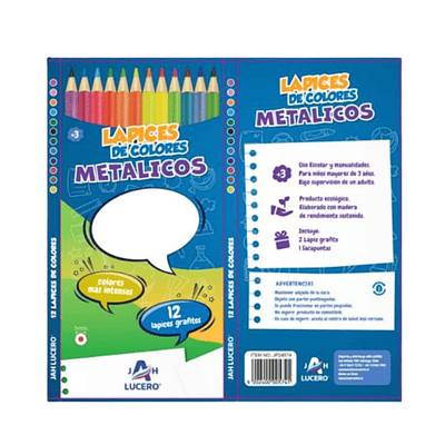 Lápices de Colores 12pcs Metálicos 