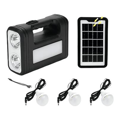 Kit Solar Portátil Power Bank 3 Ampolletas