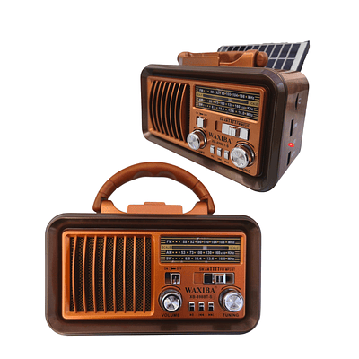 Radio Diseño Vintage Solar Carga USB Bluetooth con Linterna