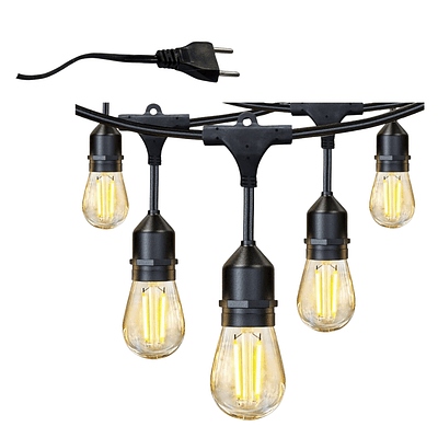 Guirnalda Electrica Luces Terraza Patio 10 Ampolletas 10 Mtrs Exterior