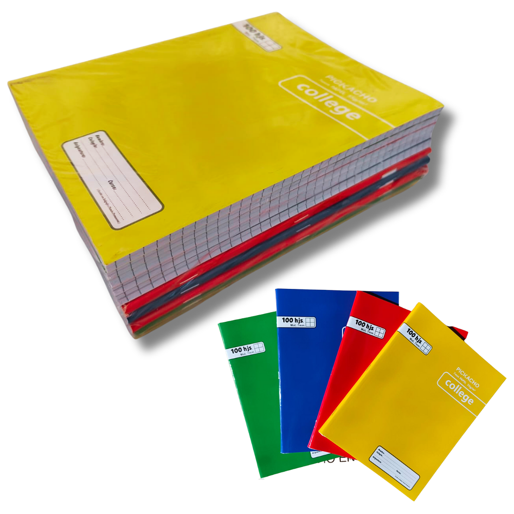 Pack 10 Unidades Cuadernos College Cuadriculado 