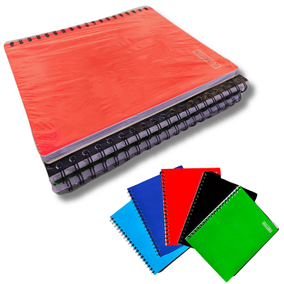 Pack 5 Cuadernos Colores Lisos Cuadriculados 