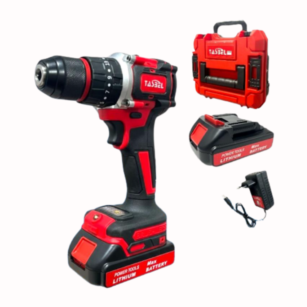 Taladro Inalámbrico Pro 2 Baterías Mandril Metálico Percutor