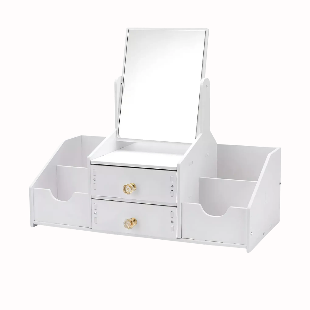 Cosmetiquero Organizador Con Espejo Armable 2 cajones