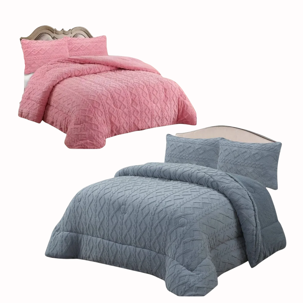 Cubrecama Diseño Trenzado 2 Plazas con Chiporro 