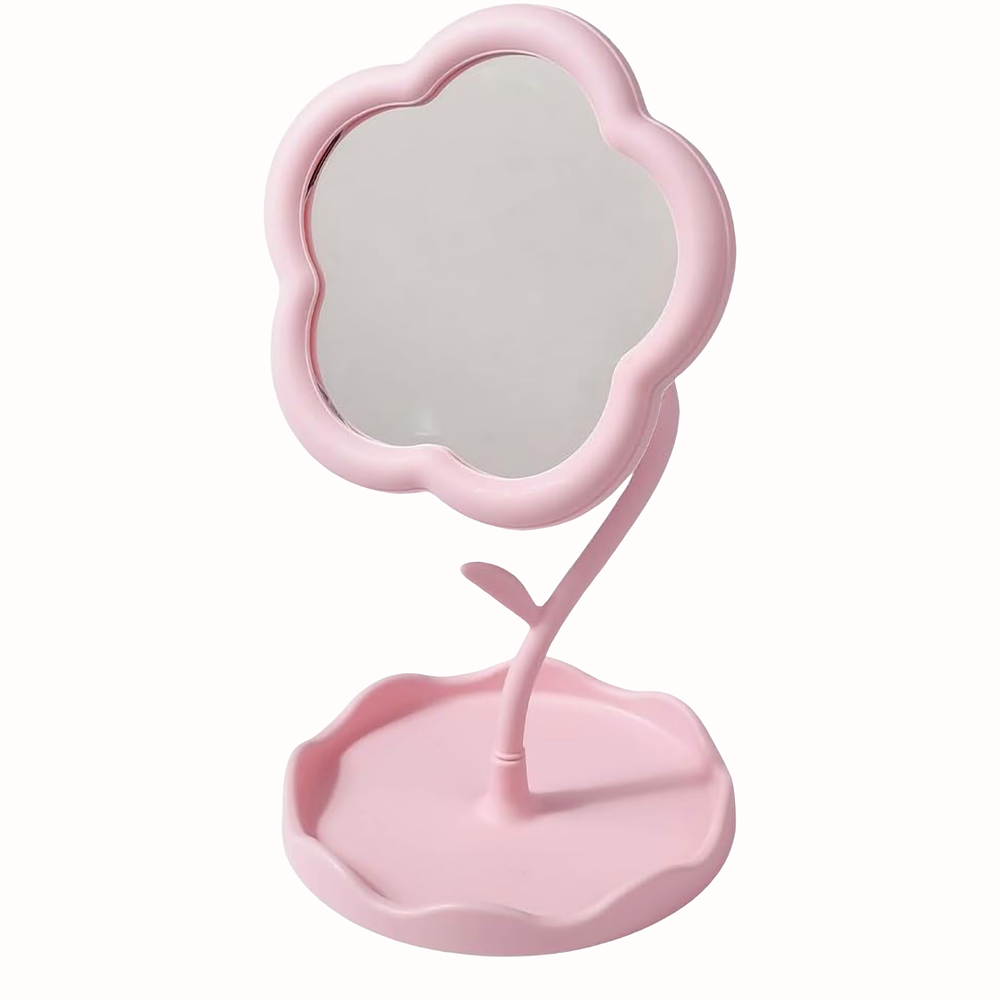 Espejo con Soporte Diseño Flor