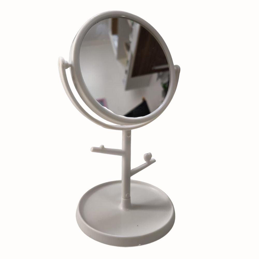 Espejo Redondo Con Soporte Blanco 