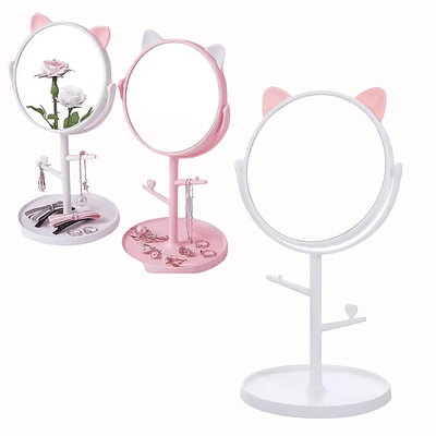 Espejo con Soporte Orejas de Gatito