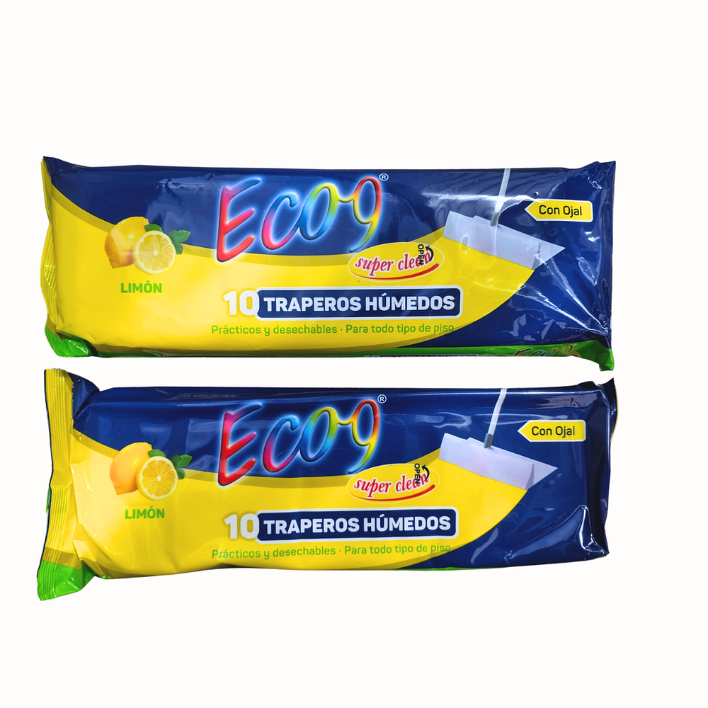 Traperos Húmedos de Limón para Piso Pack de 10 unidades Con Ojal 