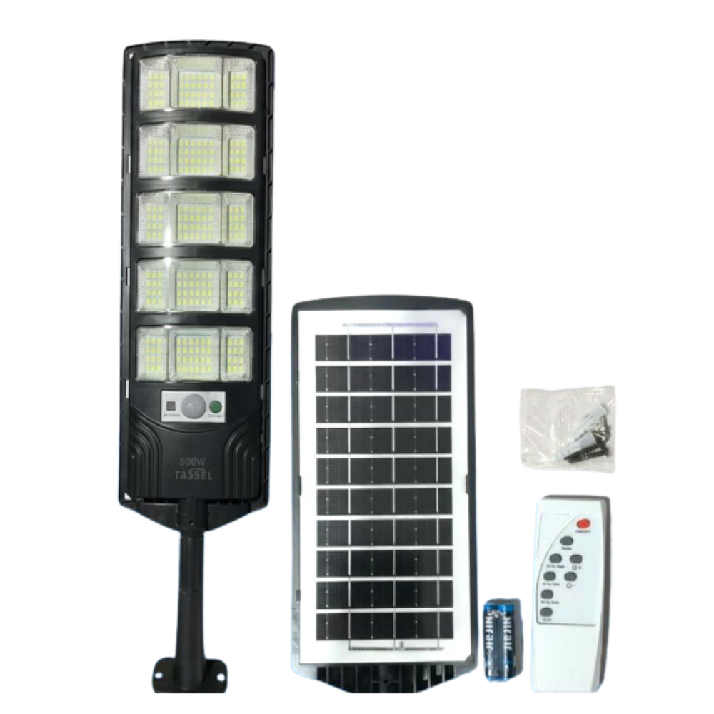 Foco SolarTipo Poste Con Sensor De Movimiento 500 W