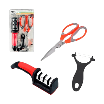Set Tijera + Afilador + Pelador