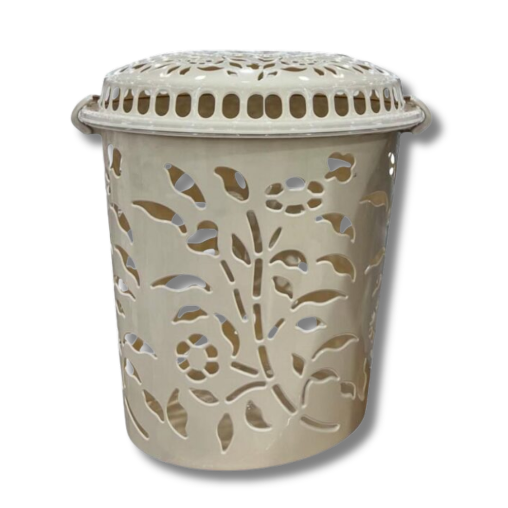 Canasto Redondo Beige/Gris/Café