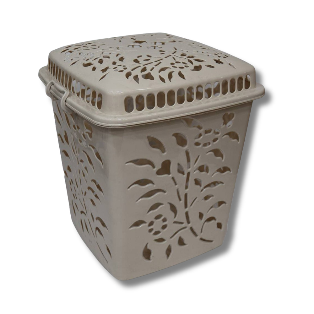 Canasto Cuadrado Beige/Gris/Café