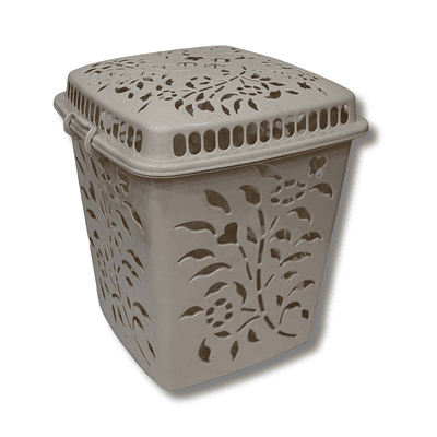 Canasto Cuadrado Beige/Gris/Café