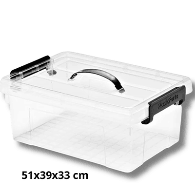 Caja Organizadora Plastica Con Tapa 50 L 51x39x33cm