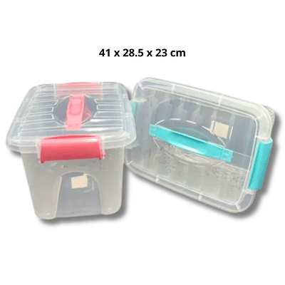 Caja Plástica Transparente con Tapa 41 x 28,5 x 23 cm