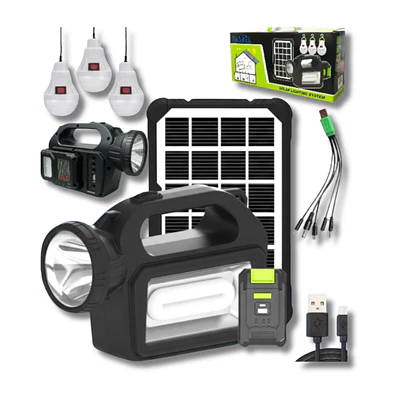 Linterna Solar de Emergencia Recargable 3 Ampolletas 
