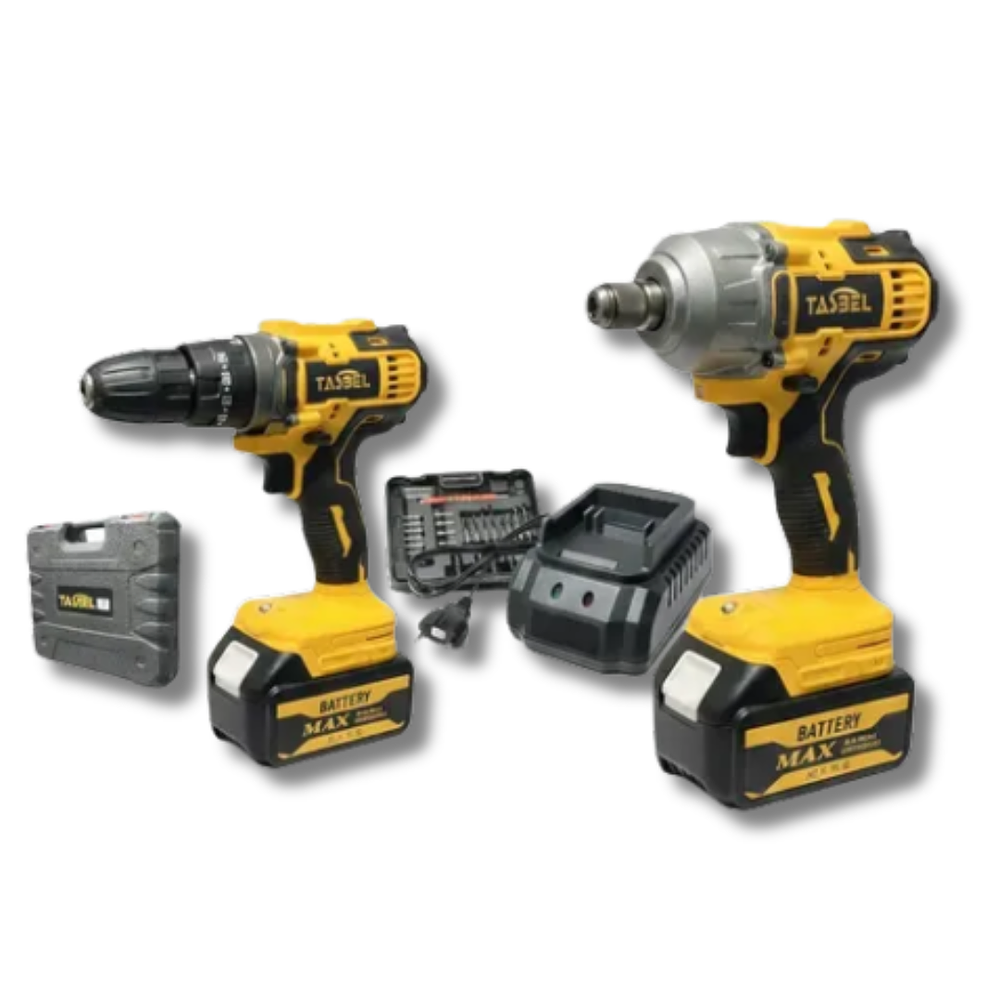 Set 2 Herramientas Taladro + Llave de impacto Inalámbricos 