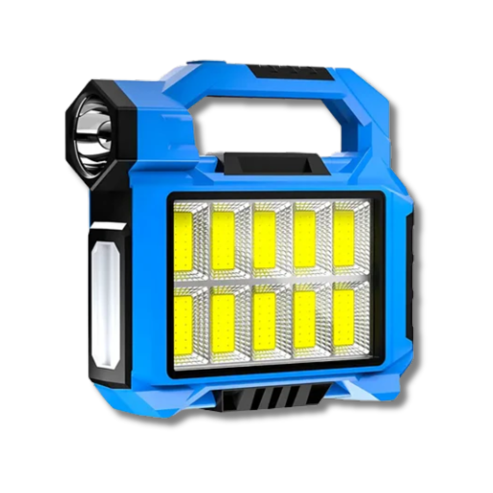 Lámpara/ Foco Led + Linterna Portátil 2 Recargable Con Panel Solar