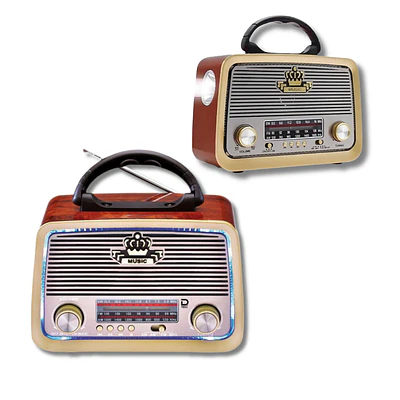 Radio AM FM Bluetooth Solar Y Recargable USB Luces y Linterna 