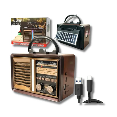 Radio Bluetooth y Solar Recargable Modelo Vintage modelo 5 