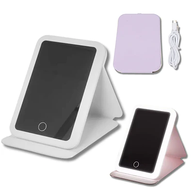 Espejo de Viaje Plegable Con Luz Led Recargable USB