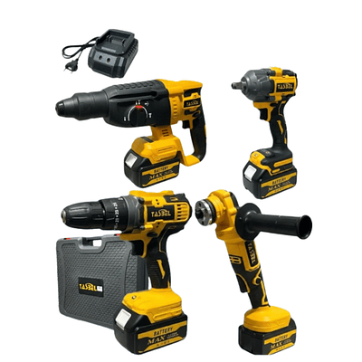 Set De 4 Herramientas Taladro, Roto Martillo, Llave de Impacto, Esmeril 