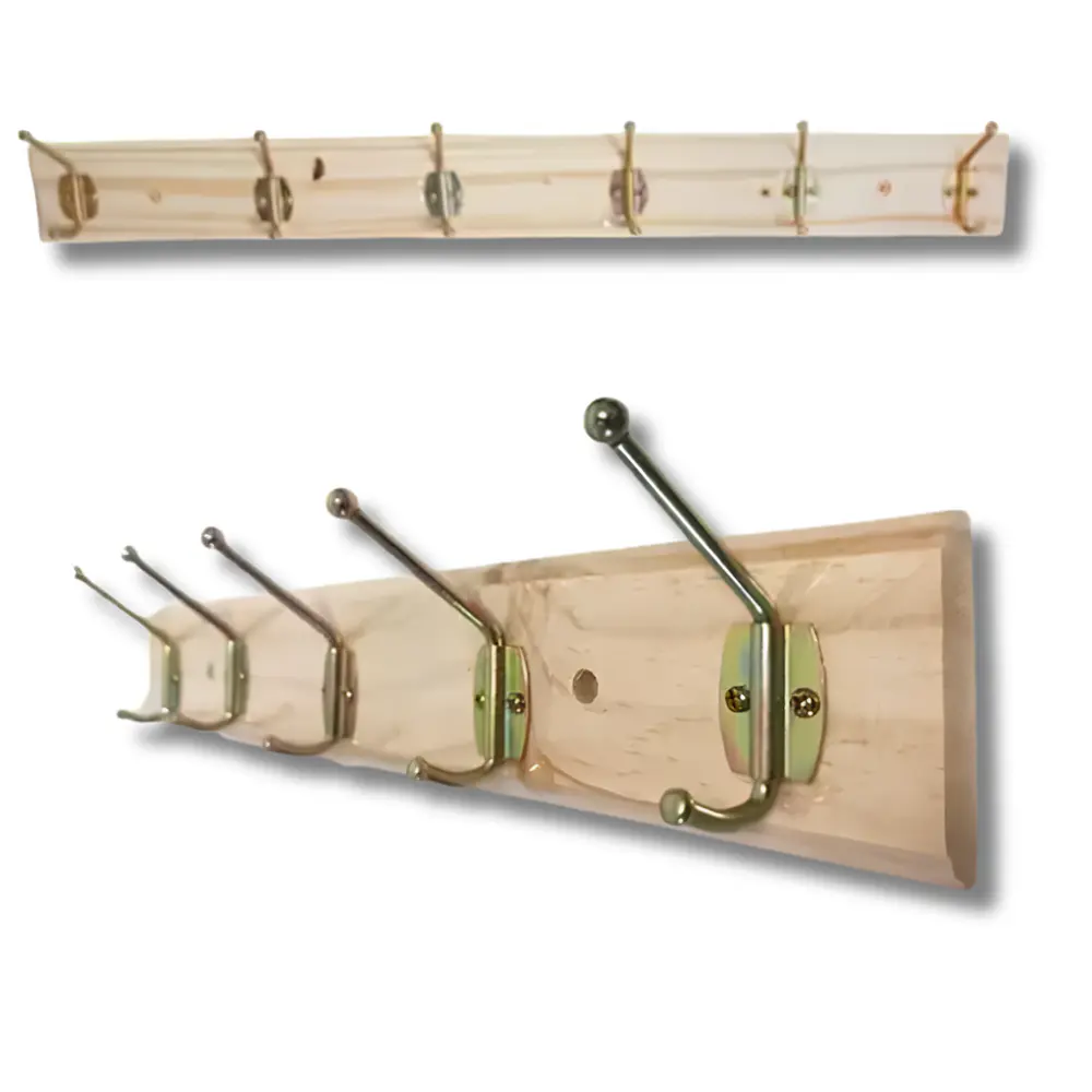 Colgador 6 Ganchos Base de Madera 