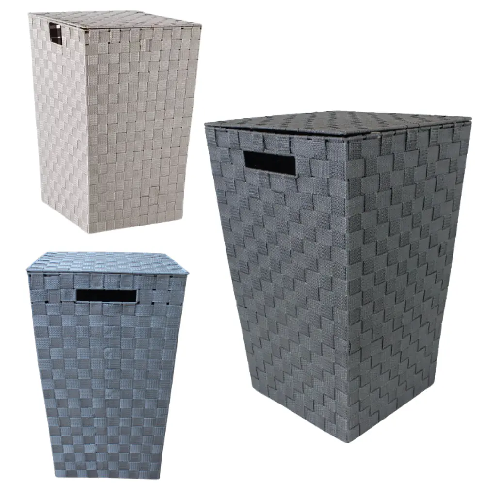 Canasto con Tapa Diseño Trenzado 