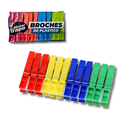 Perros de Ropa De Plástico Pack 12 unidades