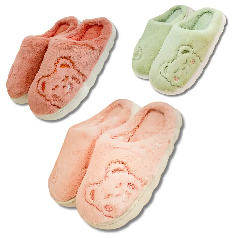 Pantuflas Diseño Osito Colores Pasteles 