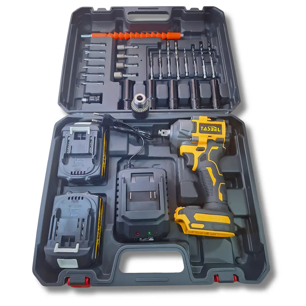Taladro de Impacto + Accesorios 2 Baterías 