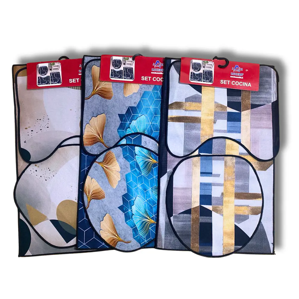Set de Baño Alfombras 3 Piezas Diseños Variados 