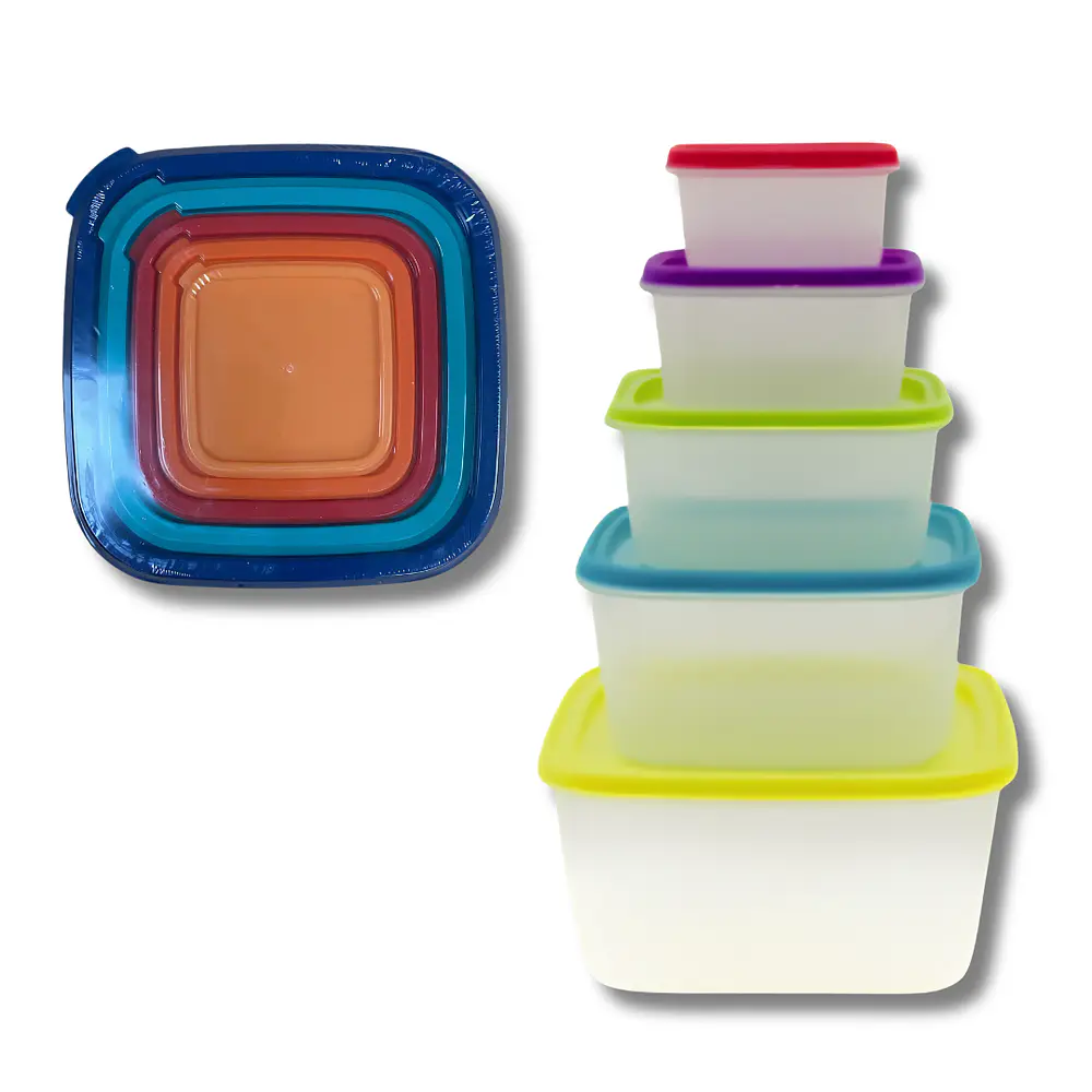 Set de Tupers 23 X 23 X 10 Colores 