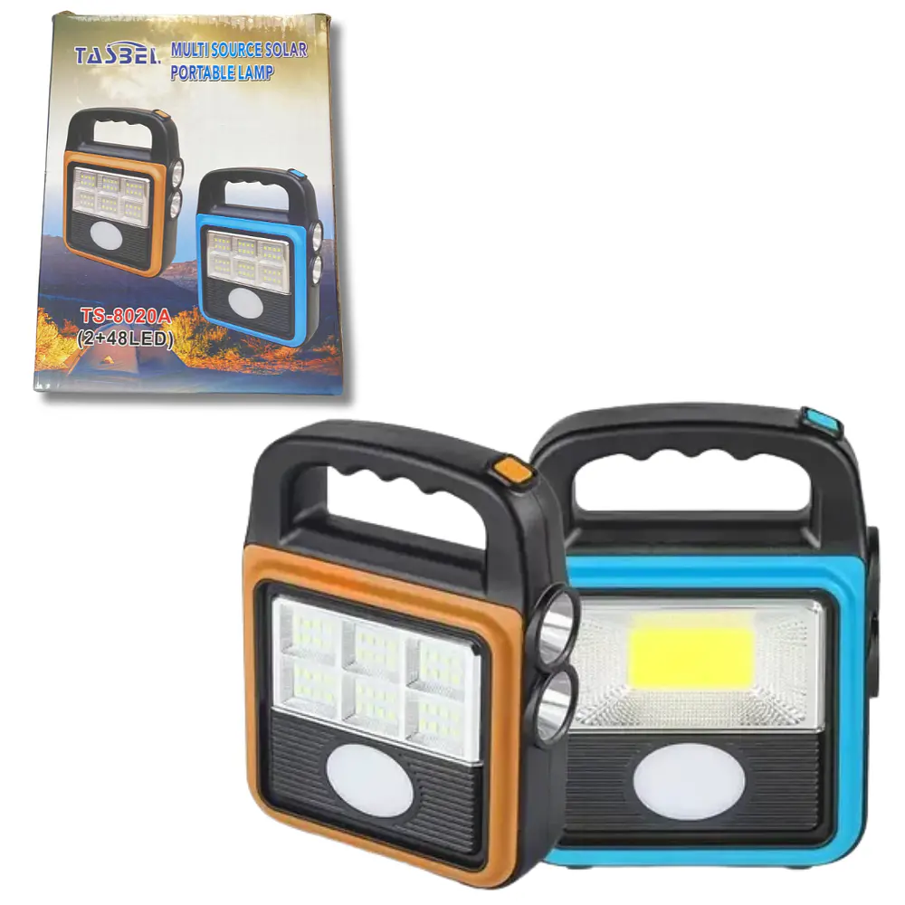 Linterna Foco Solar Frontal y Lateral Portátil 