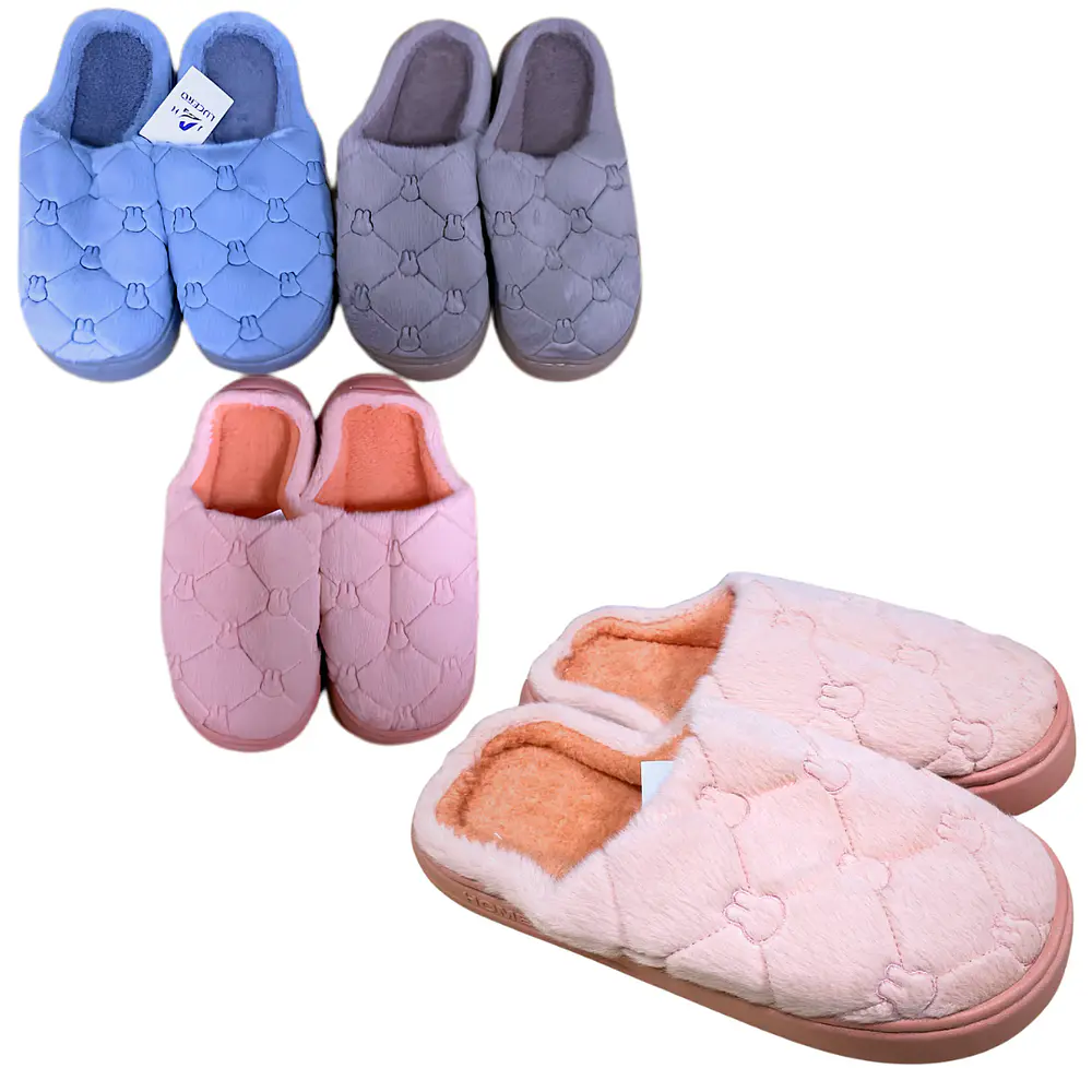 Pantufla Con Chiporro Textura Afelpada Colores Pasteles 