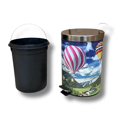 Basurero metálico 9L Papelero papelera bote de basura de Pedal Acero Inoxidable Cocina Baño