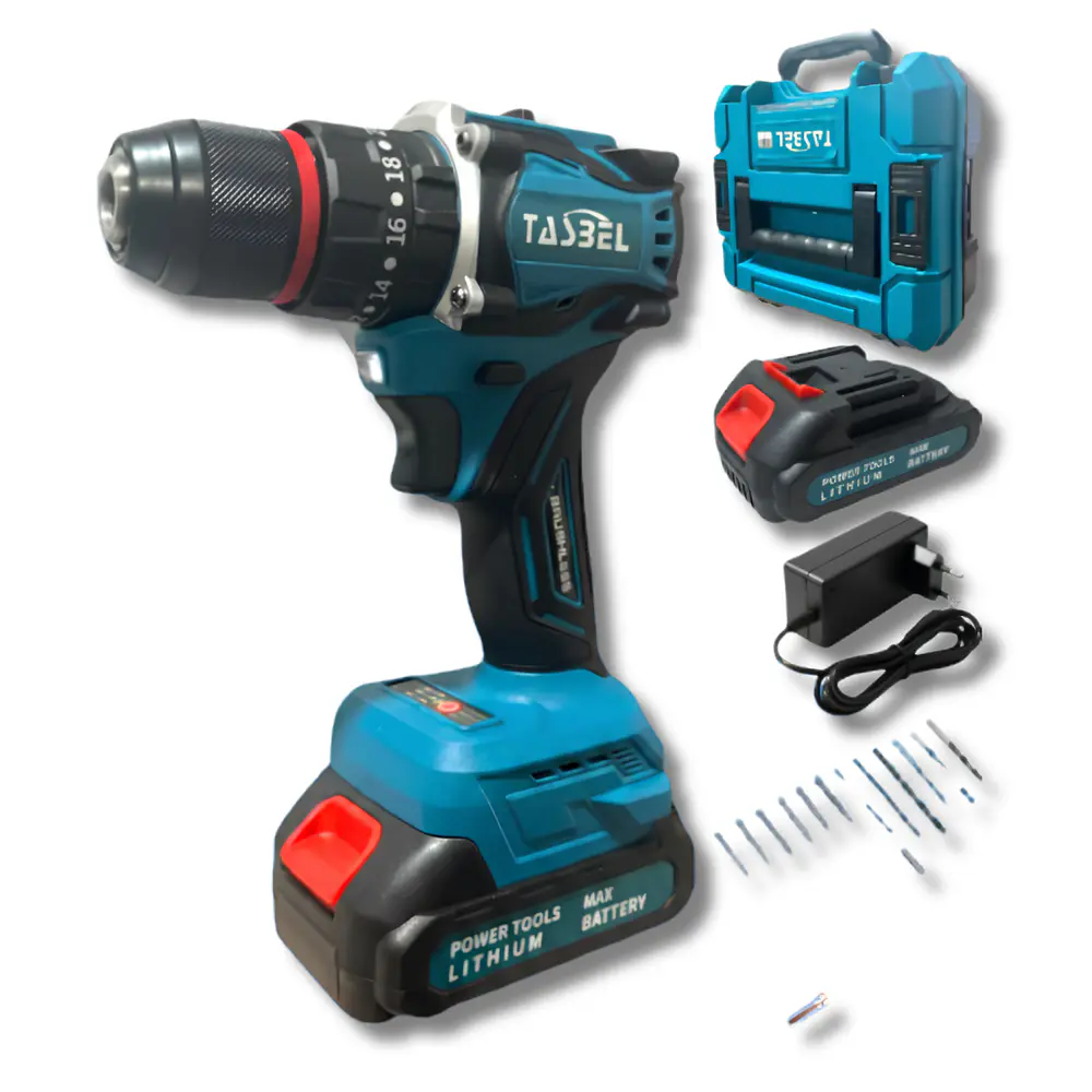 Taladro Pro Inalámbrico 2 Baterías Azul 