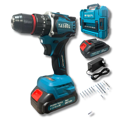 Taladro Pro Inalámbrico 2 Baterías Azul 
