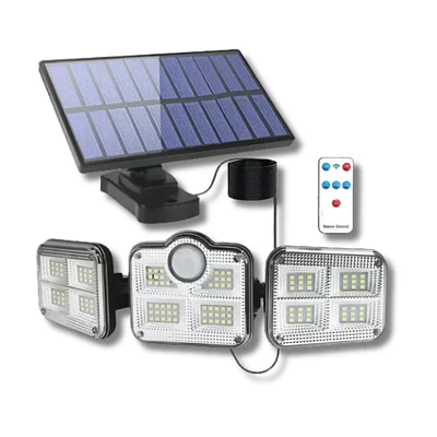 Foco Solar Triple con Panel Aparte 