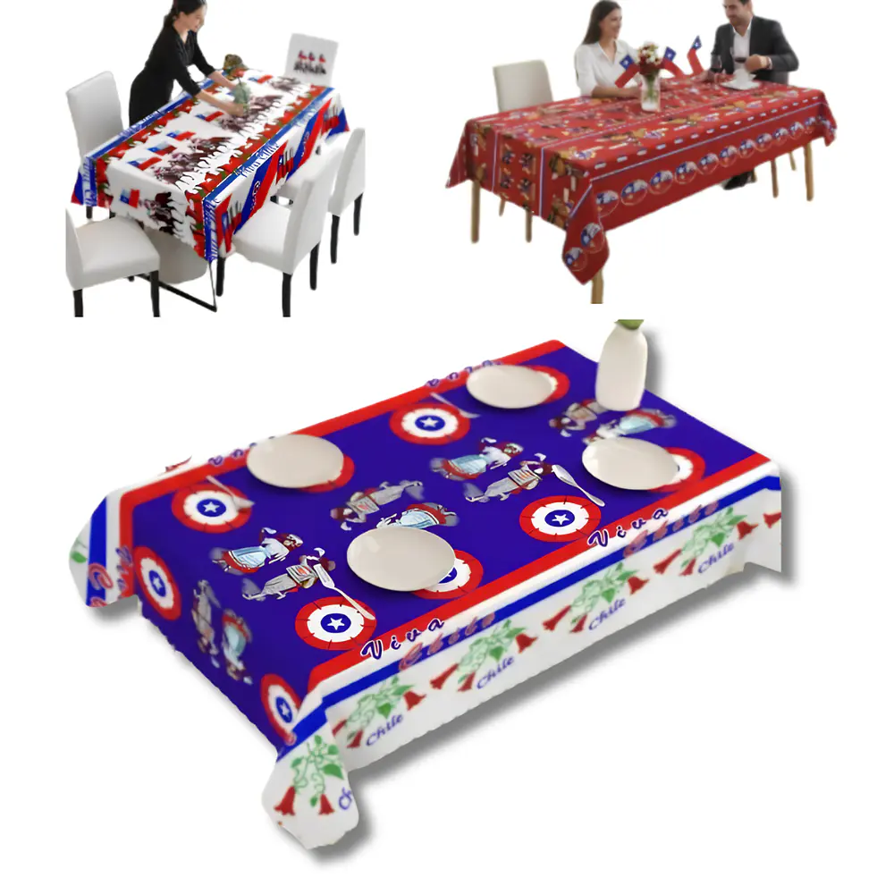 Mantel Fiestas Patrias 150 x 220 cm Varios Diseños 
